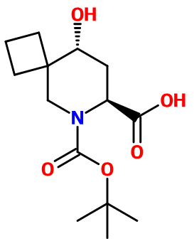 (image for) MC021913 (7S,9R)-6-(tert-Butoxycarbonyl)-9-hydroxy-6-azaspiro[3,5]nonane-7-carboxylic acid